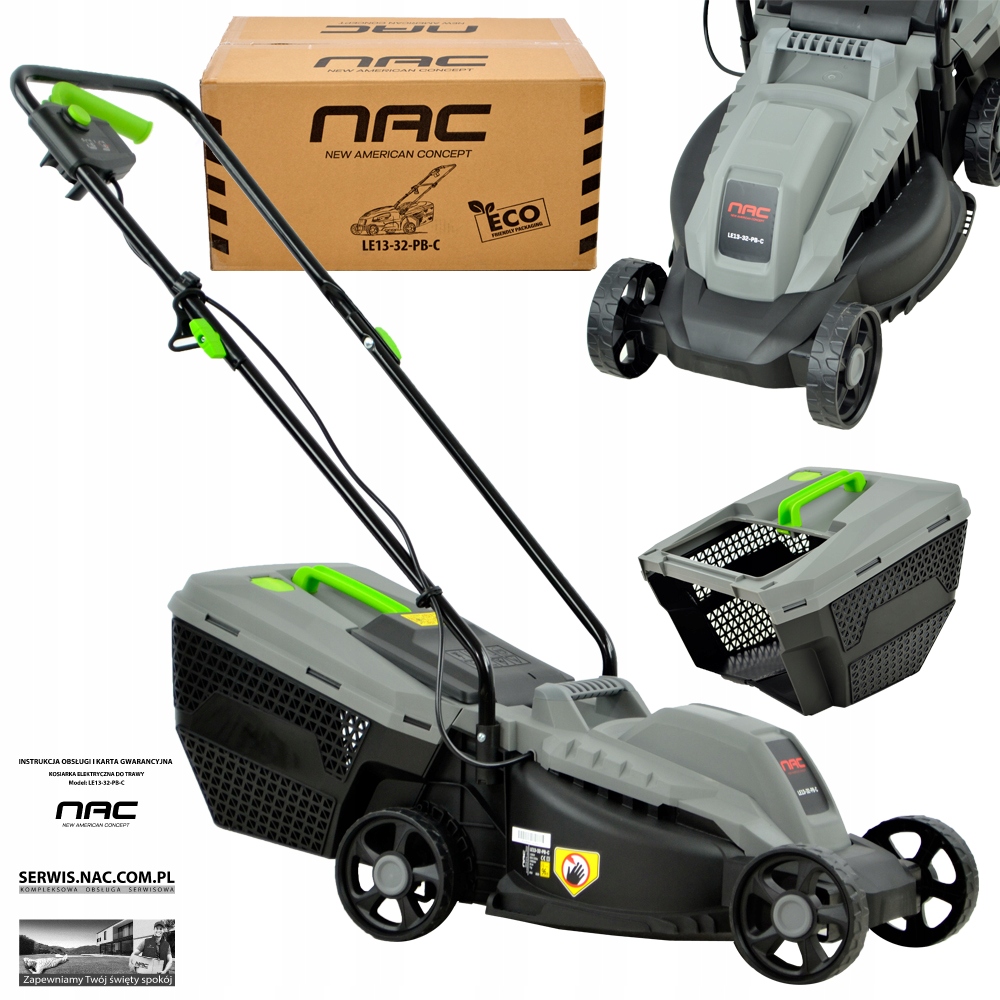 Elektrická kosačka na trávu NAC 1300 W 30 l